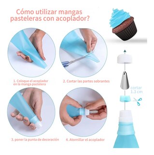 Foto 3 | Foto 3 | Kit De Mangas Pasteleras Y Poquillas Para Repostería Azul