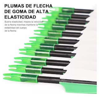 Foto 5 | Foto 5 | Flechas Para Arco Compuesto Recurvo Fibra De Vidrio 6 Mm 12 Pzs Negro Verde