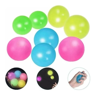 Foto 1 | Foto 1 | Juego De 12 Juguetes Sticky Fluorescent Balls Para Niños - Venta Internacional.