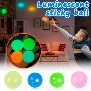 Foto 2 | Foto 2 | Juego De 12 Juguetes Sticky Fluorescent Balls Para Niños - Venta Internacional.