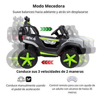 Foto 4 | Foto 4 | Camioneta Eléctrica Montable Niños Control Remoto Bluetooth