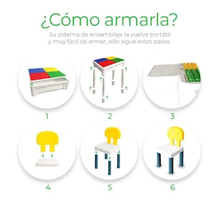 Foto 2 | Foto 2 | Mesa Didactica Con Juego De Bloques Para Niños Incluye Silla