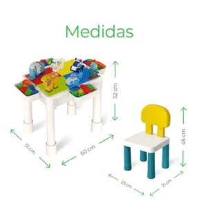 Foto 5 | Foto 5 | Mesa Didactica Con Juego De Bloques Para Niños Incluye Silla