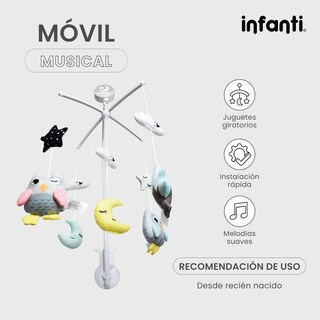 Foto 2 | Foto 2 | Móvil Musical Infanti Búhos Con Juguetes Colgantes
