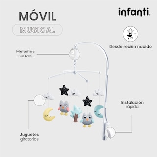 Foto 3 | Foto 3 | Móvil Musical Infanti Búhos Con Juguetes Colgantes