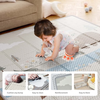 Foto 2 | Foto 2 | Baby Playpen Fodoss Con Tapete Para Bebés Y Niños Pequeños, Color Gris Oscuro - Venta Internacional.
