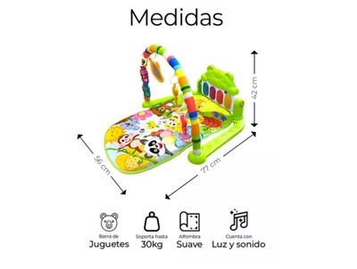 Foto 3 | Foto 3 | Gimnasio Xtellar Piano Musical Tapete De Juegos Para Bebés Color Verde