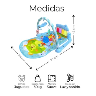 Foto 3 | Foto 3 | Gimnasio Para Bebés Tapete Belug Azul/globo