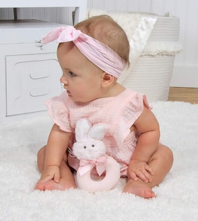 Foto 3 | Foto 3 | Sonajero De Peluche Bearington Baby Lil' Bunny Rosa Con Anillo - Venta Internacional.