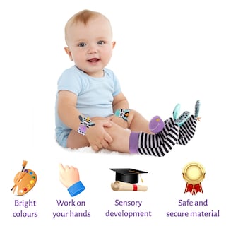 Foto 4 | Foto 4 | Juego De Sonajeros Para Bebés, Calcetines De Sonajero Con Correa Para La Muñeca - Venta Internacional.