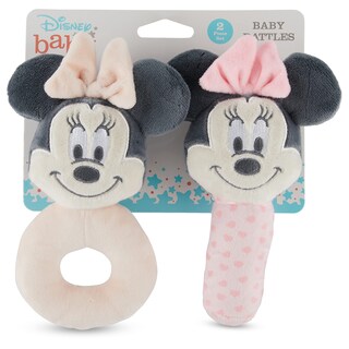 Foto 2 | Foto 2 | Set De Sonajeros Plush Lovie De Disney Y Minnie Mouse, Paquete De 2 - Venta Internacional.
