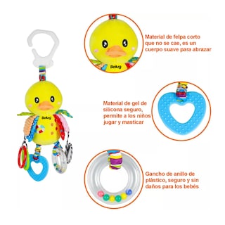 Foto 4 | Foto 4 | Juguete Peluche Sonaja Mordedera Texturas Estimulación Bebé, Belug Amarillo