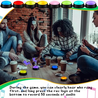 Foto 3 | Foto 3 | Glowing Buzzers Honoson Para Juegos De Preguntas, 8 Piezas, Multicolor - Venta Internacional.