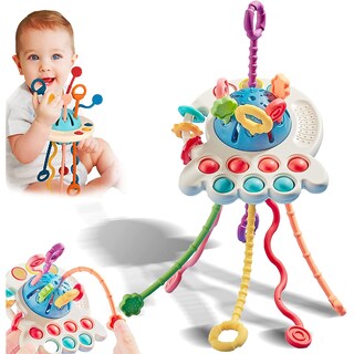 Foto 2 | Foto 2 | Juguete Sensorial Montessori Teether 4 en 1 para Baby Blue - Venta Internacional