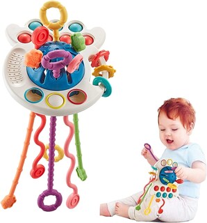 Foto 3 | Foto 3 | Juguete Sensorial Montessori Teether 4 en 1 para Baby Blue - Venta Internacional