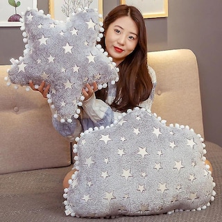 Foto 2 | Foto 2 | Peluche De Peluche De La Serie Sky Con Dibujos Animados Con Forma De Nube Y Luna, 40 Cm - Venta Internacional.