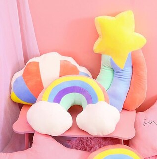 Foto 2 | Foto 2 | Cojín Suave De Peluche Con Forma De Arcoíris Para - Venta Internacional.