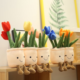 Foto 4 | Foto 4 | Maceta De Peluche Con Forma De Tulipán, Simulación Realista, 35 Cm - Venta Internacional.