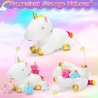 Foto 2 | Foto 2 | Peluche Mamá Unicornio con 4 Unicornios Bebés para Niñas - Venta Internacional