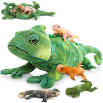Peluche Morismos Lizard Chameleon con 4 Bebés - Venta Internacional