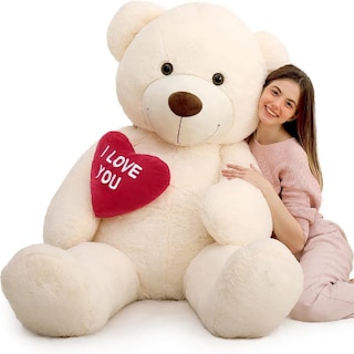 Foto 1 | Foto 1 | Oso de Peluche MaoGoLan Tamaño Grande 180 cm con Texto en Forma de Corazón Rojo - Venta Internacional