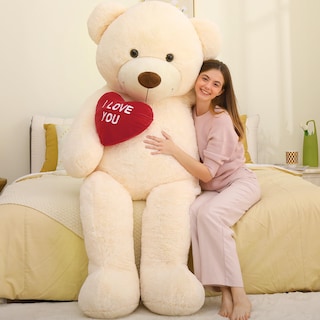 Foto 3 | Foto 3 | Oso de Peluche MaoGoLan Tamaño Grande 180 cm con Texto en Forma de Corazón Rojo - Venta Internacional