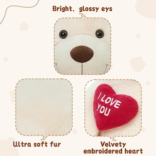 Foto 7 | Foto 7 | Oso de Peluche MaoGoLan Tamaño Grande 180 cm con Texto en Forma de Corazón Rojo - Venta Internacional