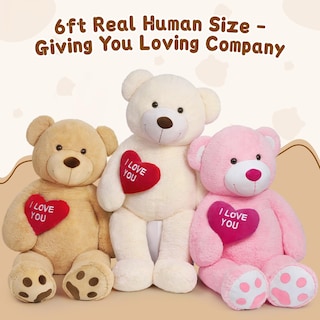 Foto 6 | Foto 6 | Oso de Peluche Gigante MaoGolan con Corazón Rojo de 6 Pies de Altura - Venta Internacional