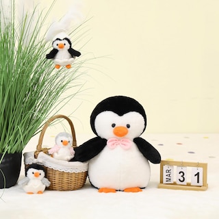 Foto 2 | Foto 2 | Pingüino de Peluche Morismos con 3 Bebés en el Interior de 42 Cm - Venta Internacional