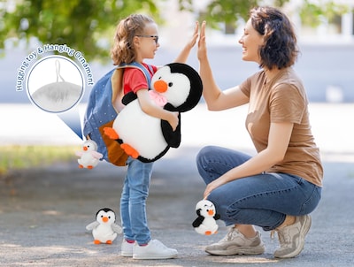 Foto 3 | Foto 3 | Pingüino de Peluche Morismos con 3 Bebés en el Interior de 42 Cm - Venta Internacional