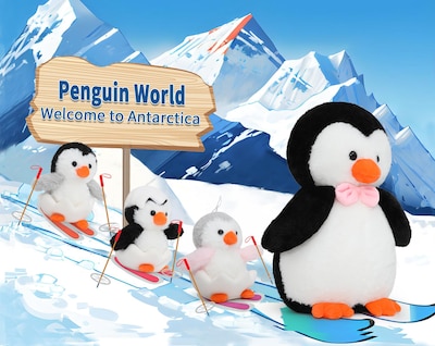 Foto 7 | Foto 7 | Pingüino de Peluche Morismos con 3 Bebés en el Interior de 42 Cm - Venta Internacional
