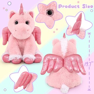 Foto 3 | Foto 3 | Peluche Morismos Unicornio Rosa con Bebés en el Interior 45 Cm - Venta Internacional