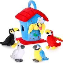 Peluche Skylety Plush Birds Bird Con Pajarera, 5 Unidades - Venta Internacional.
