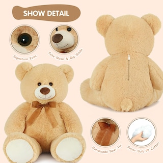Foto 7 | Foto 7 | Peluche Morismos, Oso De Peluche Gigante, 90 Cm, Color Marrón Claro - Venta Internacional.