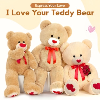 Foto 2 | Foto 2 | Oso De Peluche Mao Golan, Tamaño Grande, 42 Cm, Marrón Gigante, Con Corazón - Venta Internacional.