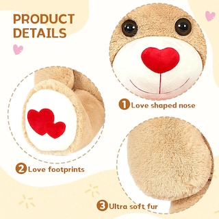 Foto 5 | Foto 5 | Oso De Peluche Mao Golan, Tamaño Grande, 42 Cm, Marrón Gigante, Con Corazón - Venta Internacional.