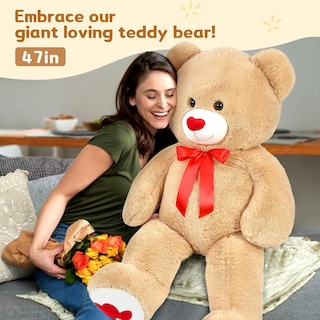 Foto 7 | Foto 7 | Oso De Peluche Mao Golan, Tamaño Grande, 42 Cm, Marrón Gigante, Con Corazón - Venta Internacional.