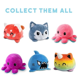 Foto 3 | Foto 3 | Peluche Teeturtle Reversible Octopus Happy Blue + Sad Light Blue - Venta Internacional.