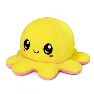 Foto 2 | Foto 2 | Pulpo Reversible Con Forma De Tortuga De Peluche, Amarillo, Feliz Y Rosa Preocupado - Venta Internacional.