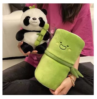 Foto 3 | Foto 3 | Simpático Muñeco Panda Y Almohada De Felpa De Bambú 35 Cm Verde Oso Polar