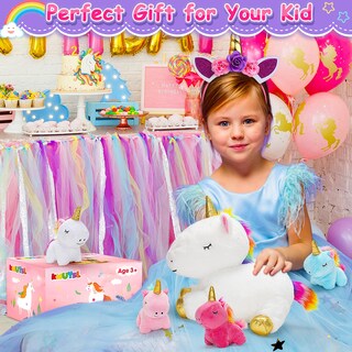 Foto 7 | Foto 7 | Mamá Unicornio De Peluche Con 4 Unicornios Bebés Para Niñas Mayores De 3 Años - Venta Internacional.