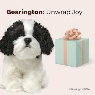 Foto 5 | Foto 5 | Perro De Peluche Bearington, Blanco Y Negro, 33 Cm - Venta Internacional.