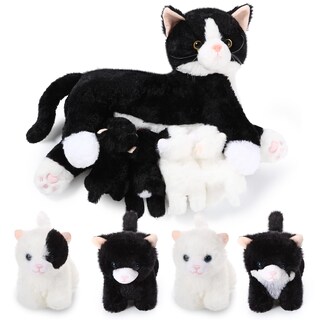 Foto 1 | Foto 1 | Peluche Skylety, Gato Cariñoso Con 4 Gatitos De Peluche De 40 Cm - Venta Internacional.