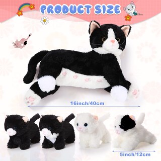 Foto 2 | Foto 2 | Peluche Skylety, Gato Cariñoso Con 4 Gatitos De Peluche De 40 Cm - Venta Internacional.