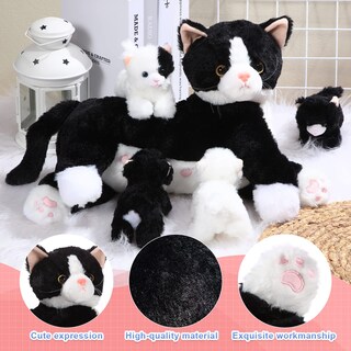 Foto 3 | Foto 3 | Peluche Skylety, Gato Cariñoso Con 4 Gatitos De Peluche De 40 Cm - Venta Internacional.