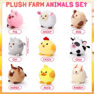 Foto 2 | Foto 2 | Peluches Skylety Mini 8 cm Animales de Granja 9 Unidades - Venta Internacional