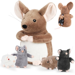 Foto 1 | Foto 1 | Juego De Juguetes De Peluche Genérico Para Momia Rata Grande De 14 Pulgadas Con 4 Ratones Bebés - Venta Internacional.
