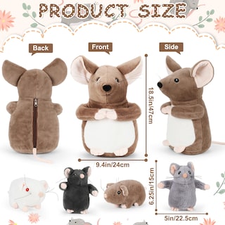 Foto 2 | Foto 2 | Juego De Juguetes De Peluche Genérico Para Momia Rata Grande De 14 Pulgadas Con 4 Ratones Bebés - Venta Internacional.