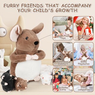 Foto 7 | Foto 7 | Juego De Juguetes De Peluche Genérico Para Momia Rata Grande De 14 Pulgadas Con 4 Ratones Bebés - Venta Internacional.