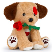 Peluche De Perro De Peluche Con Rosa, Regalo De San Valentín, 23 Cm - Venta Internacional.